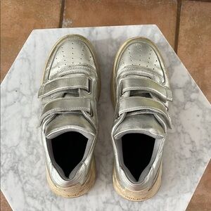 Acne Studios Silver Womens Sneakers Shoes Size 39 Used Pre-Owned